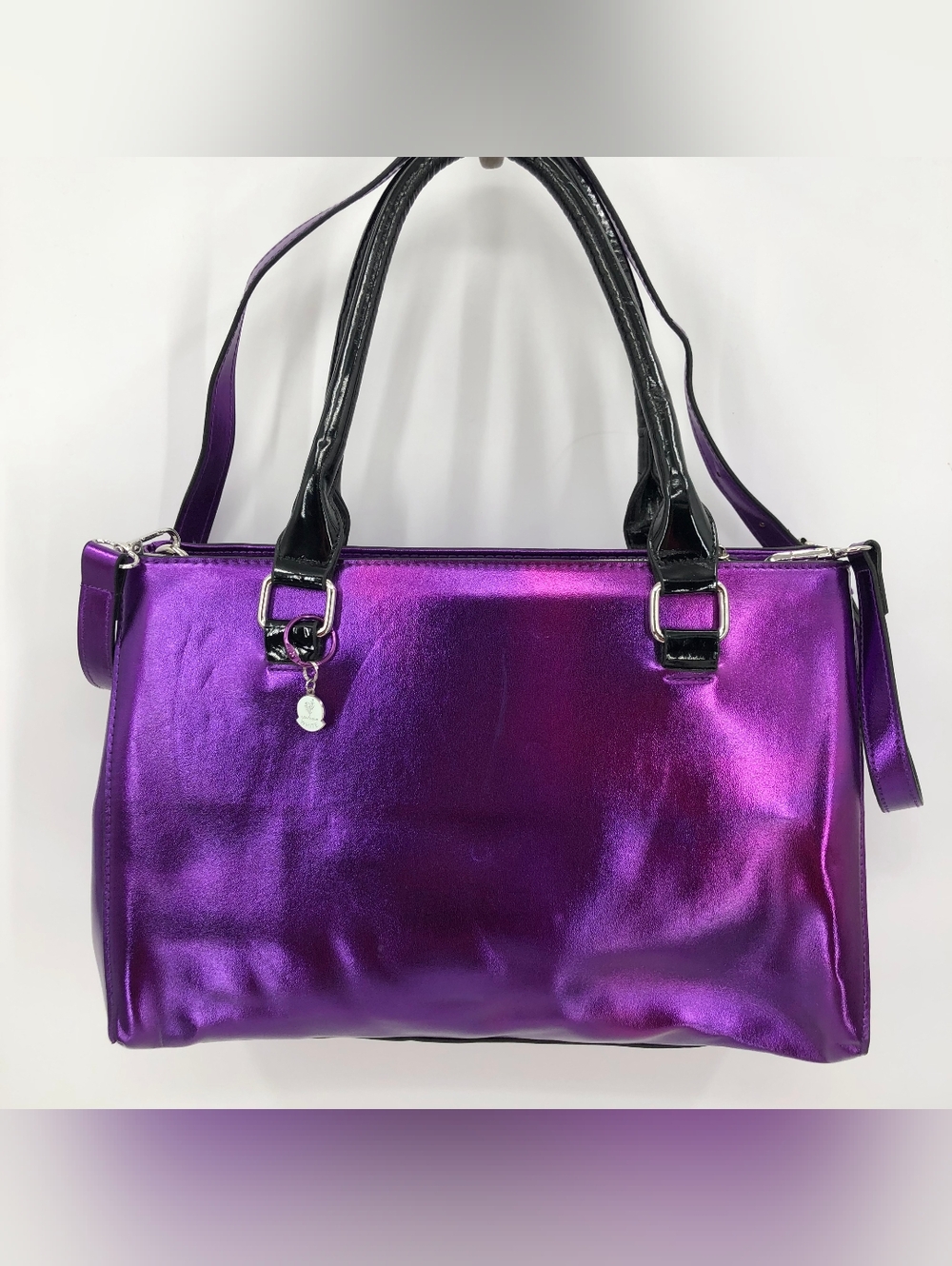 Younique Purple Metallic Cosmetic Make Up Shoulder Bag Purse & Pore Cleanser - Picture 4 of 10